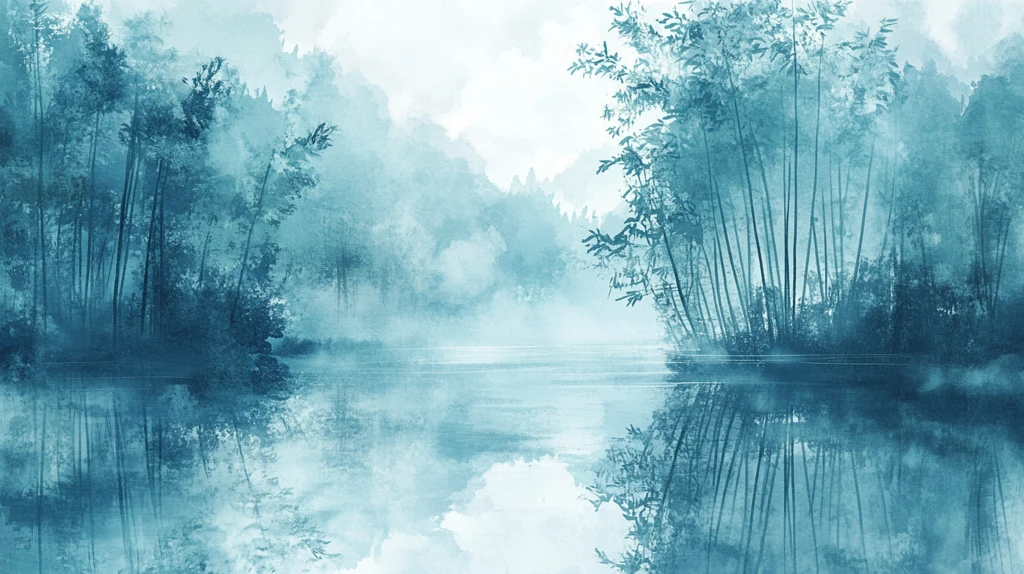 意境竹林山水画