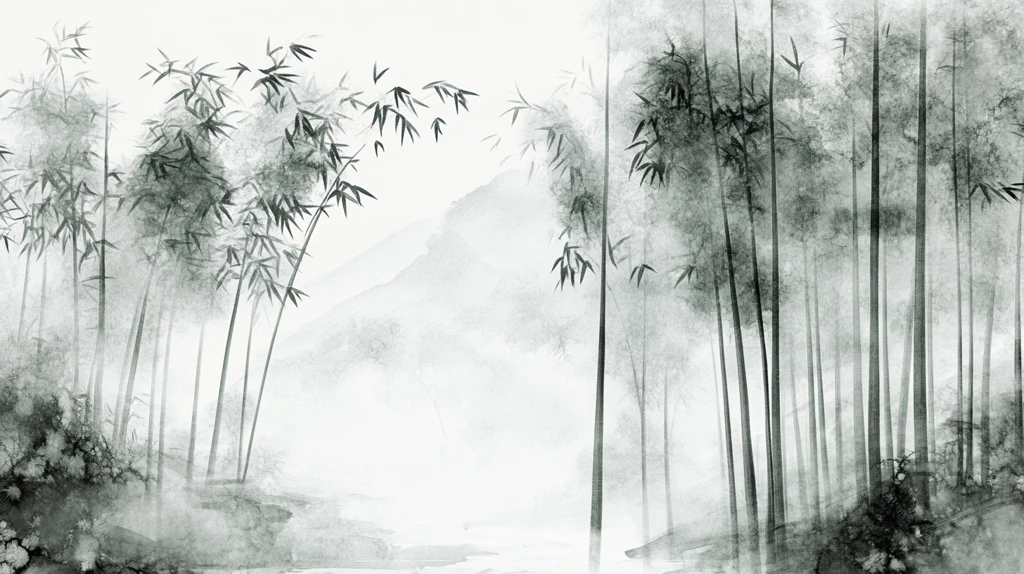 古典水墨竹林