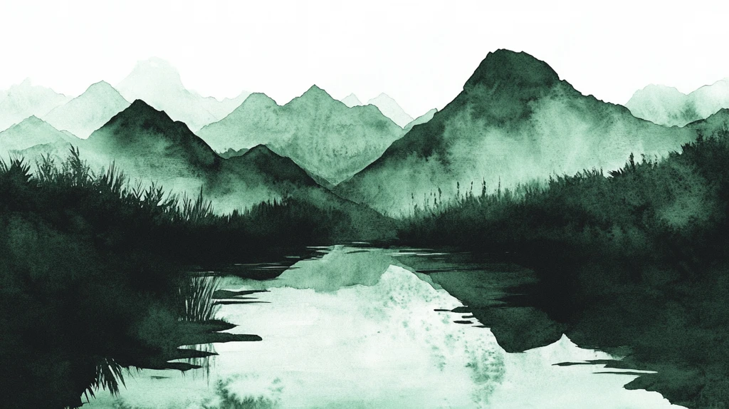 低调复古水墨山水