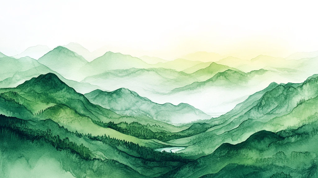 彩色插图水墨山水背景