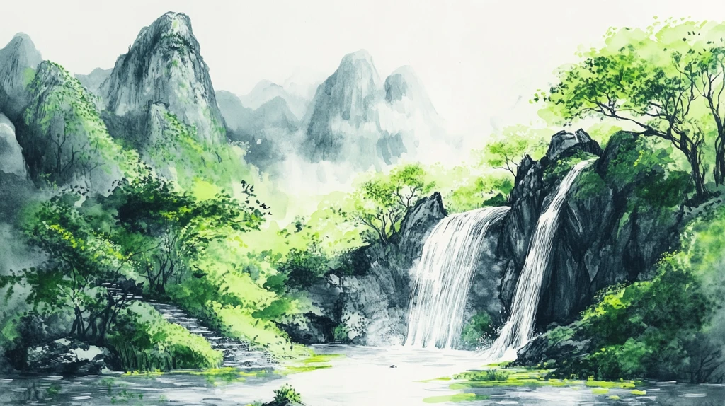 水墨数字画山水画壁纸