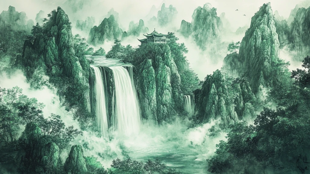 水墨数字画山水画壁纸