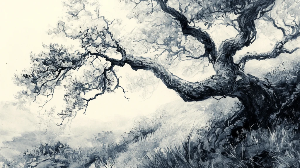 意境水墨古树