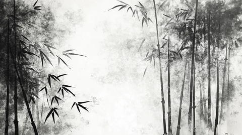 竹林水墨画