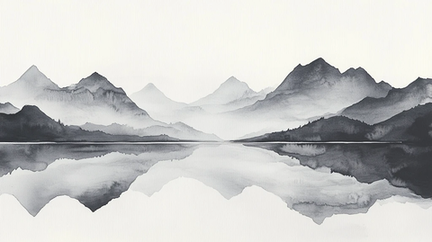 新中式山水水墨山