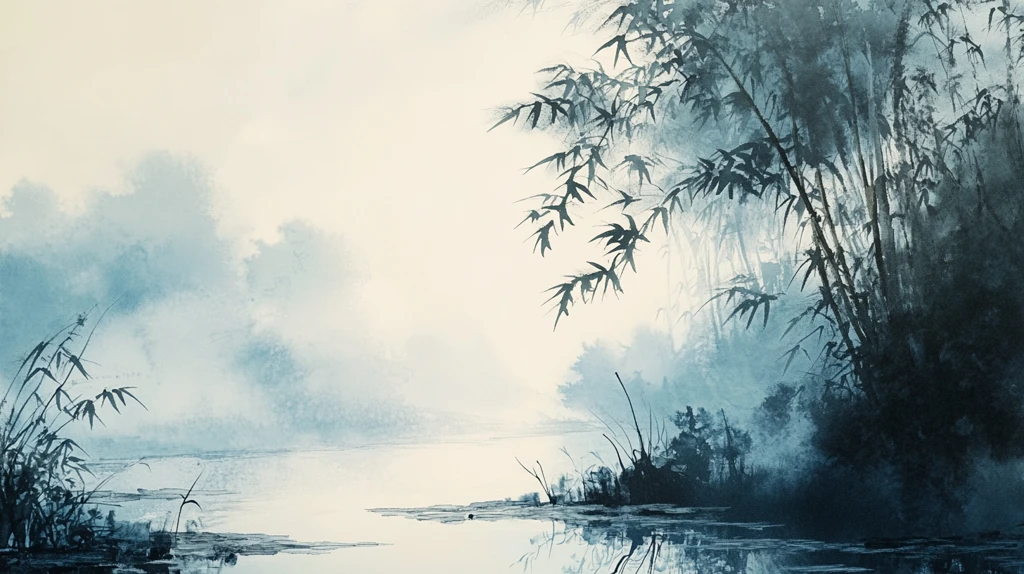 画意芦苇光影背景