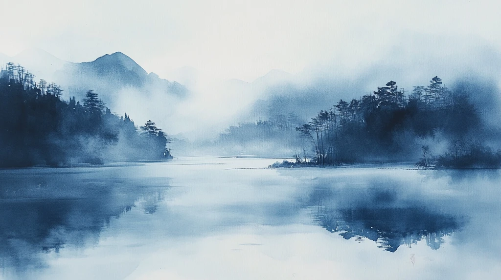 蓝色梦幻山水风情