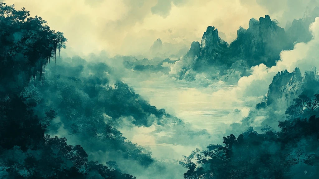 水墨数字画山水画壁纸