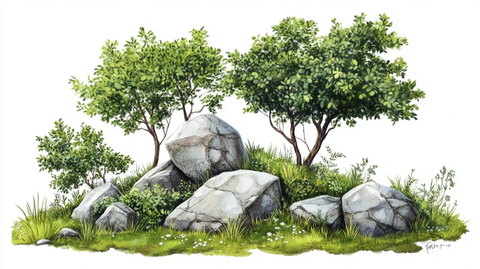 草树石头