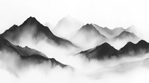 新中式大幅水墨山