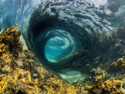 海水漩涡里