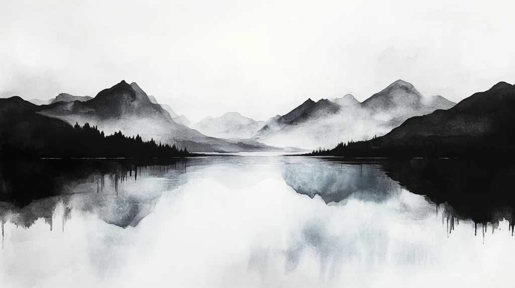 新西兰水彩水墨山水