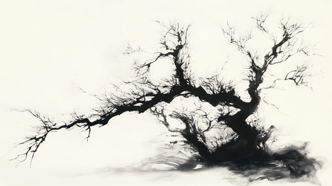 意境水墨枯树