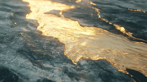 金色水面金色波涛