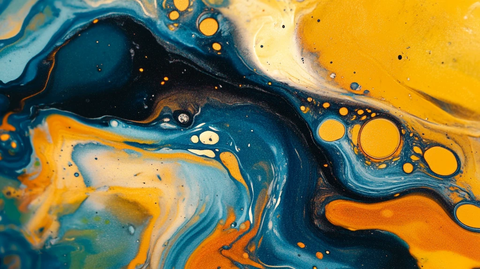 黄色流体艺术画