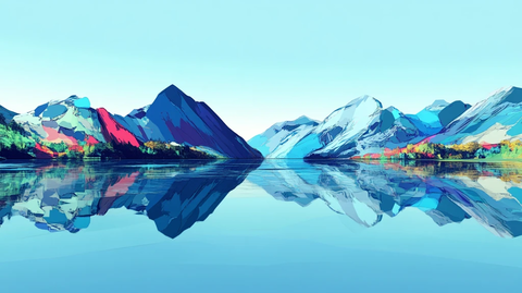 色彩线条色彩山水风景