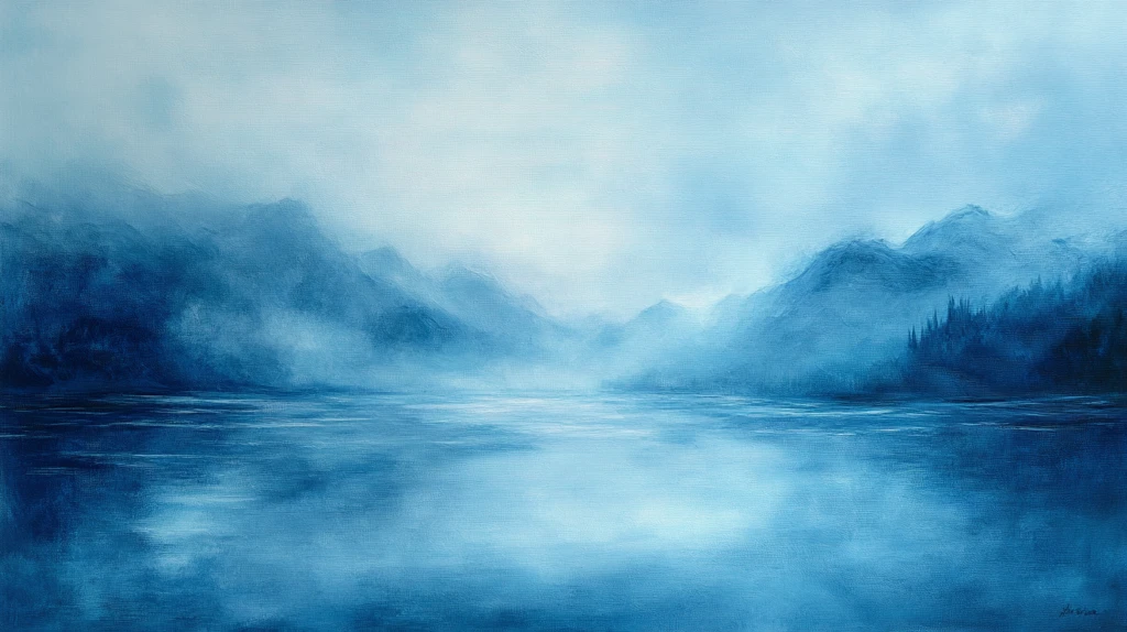 蓝色梦幻山水风情