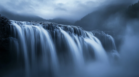 慢门瀑布风景素材