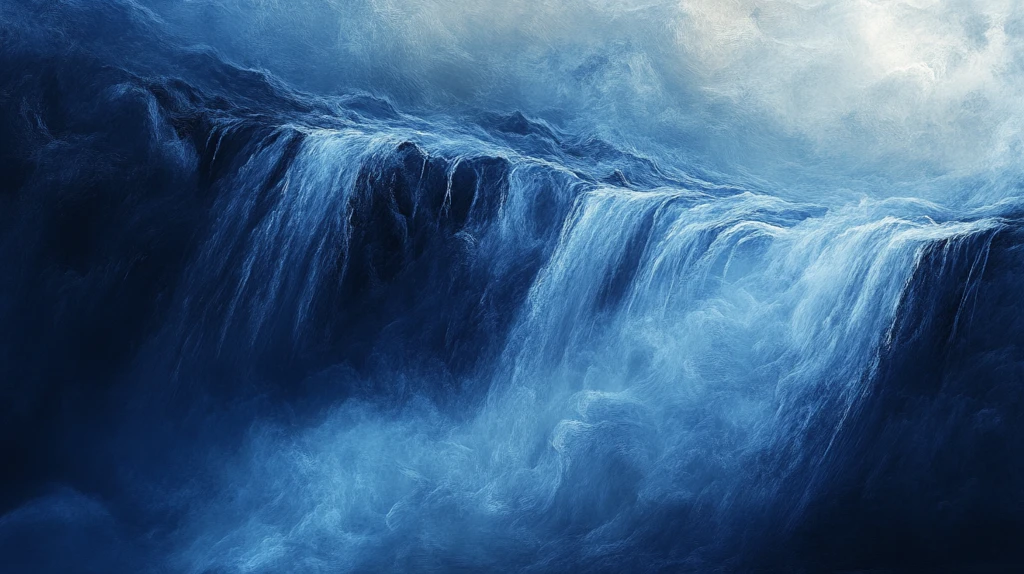 瀑布装饰画高清背景图