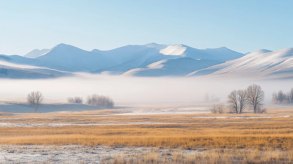 雪原晨雾