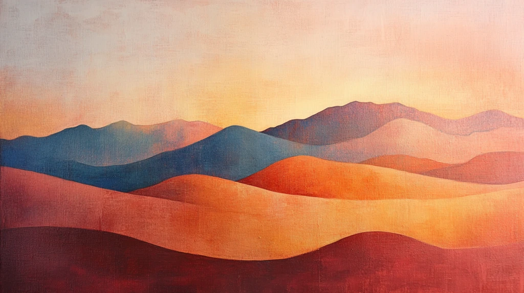 抽象油画水墨山水