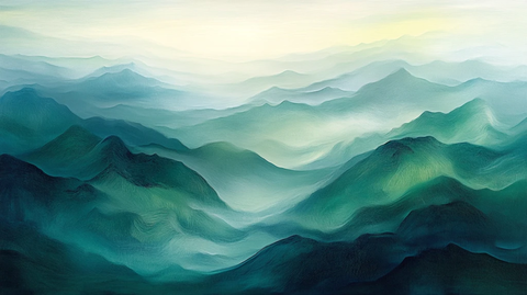 群山现代山水画