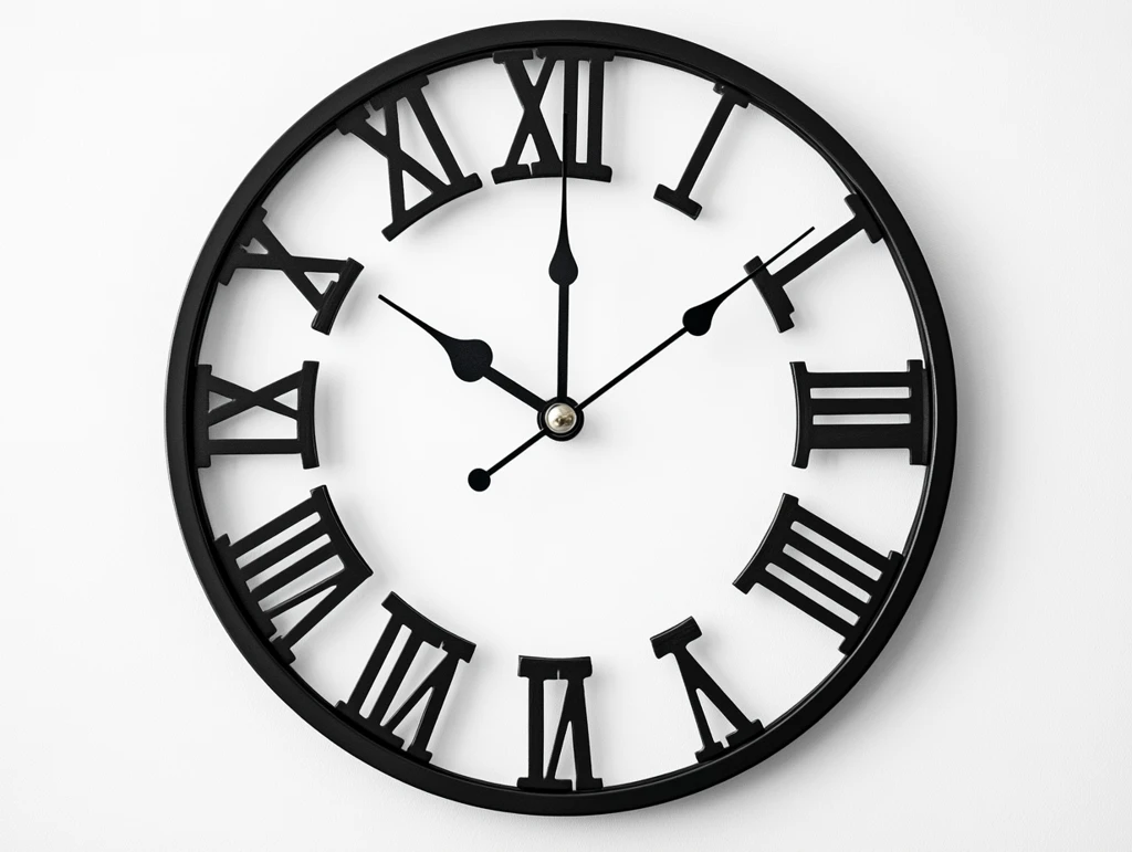北欧黑色简约挂钟