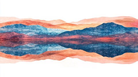 彩色水墨群山背景墙