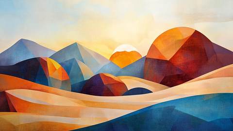 几何图形山巨幅挂画