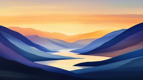 色彩线条色彩山水风景