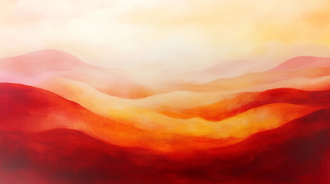 抽象水彩山水画