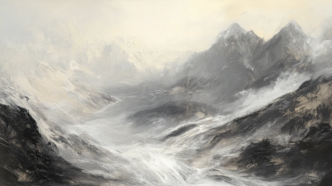 流体画金色山河