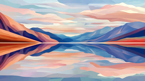 色彩线条色彩山水风景