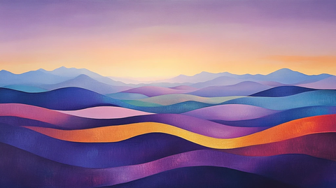 彩色线条山水背景