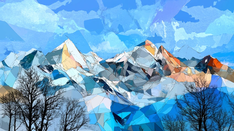 简约几何山背景墙