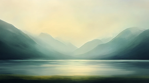 渐变色彩山水画