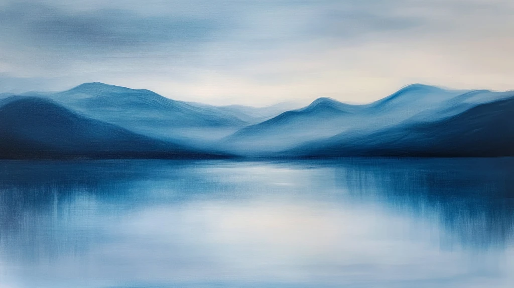 蓝色梦幻山水风情