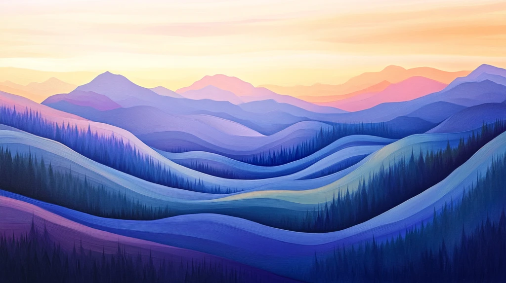 山风景插画包装