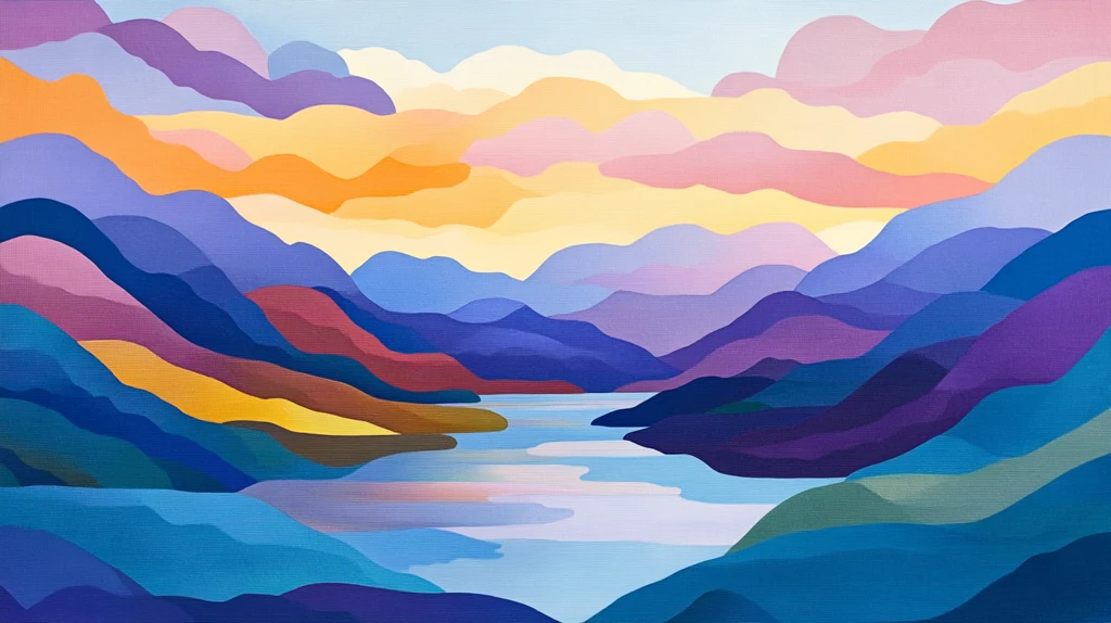 色彩线条色彩山水风景