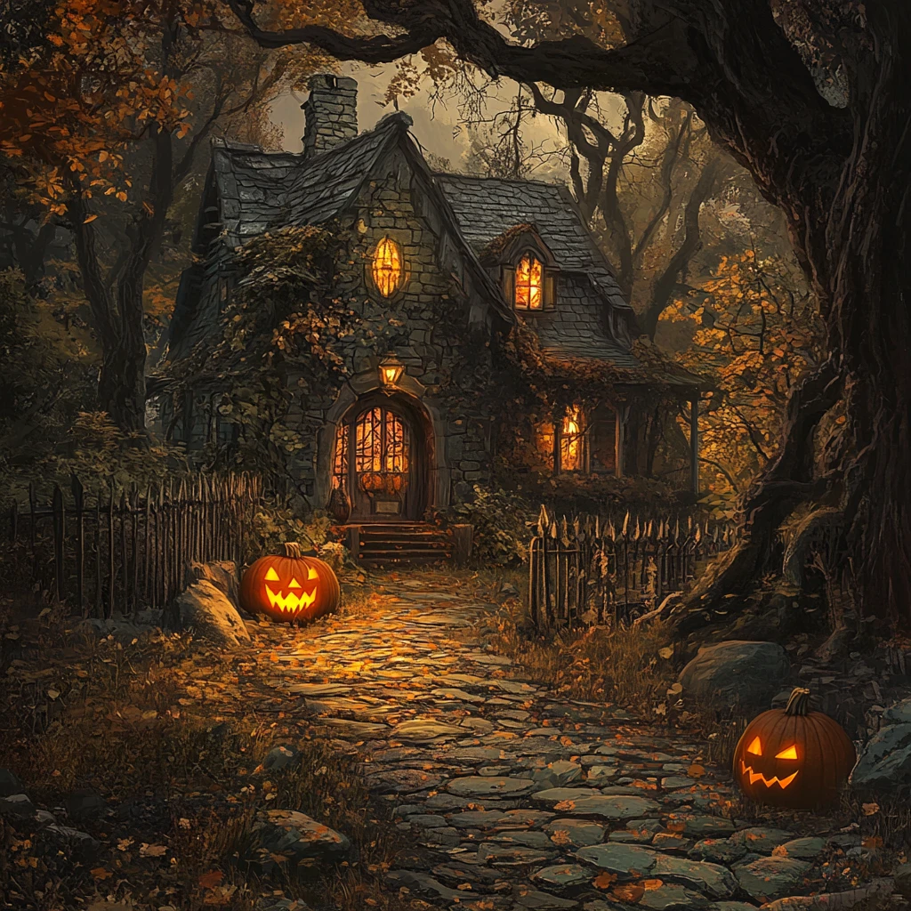 万圣节南瓜屋图片素材