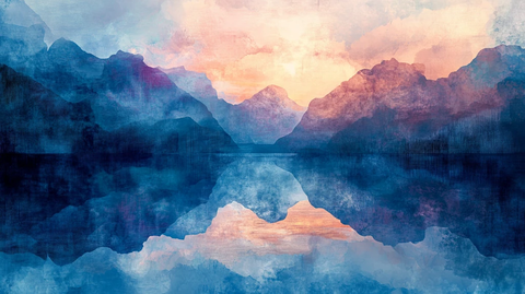 唯美意境彩墨山水