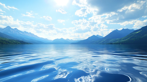 水波纹山景水景