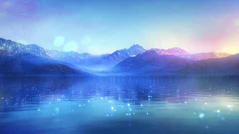 蓝色梦幻山水风情