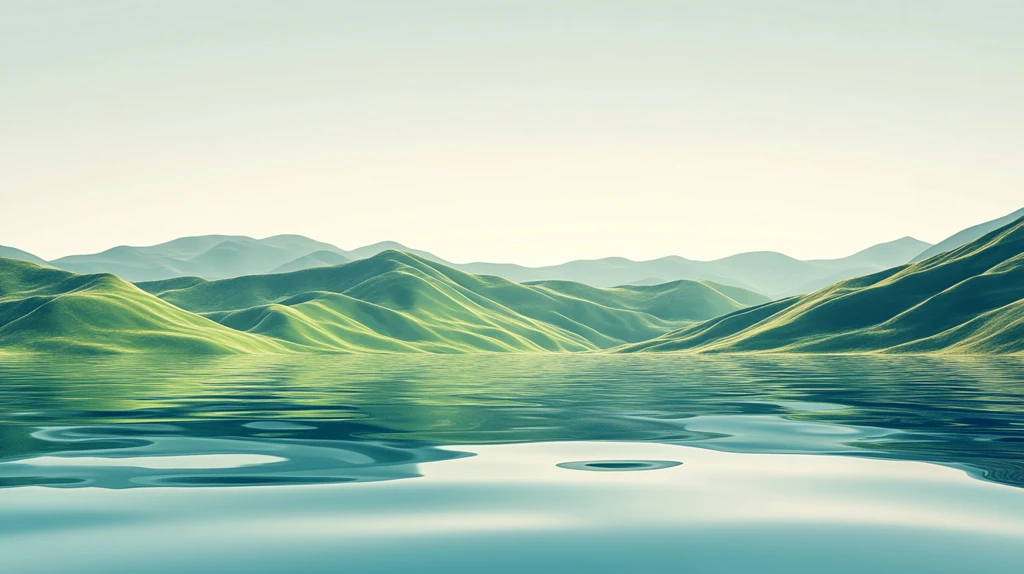 水波纹山景水景