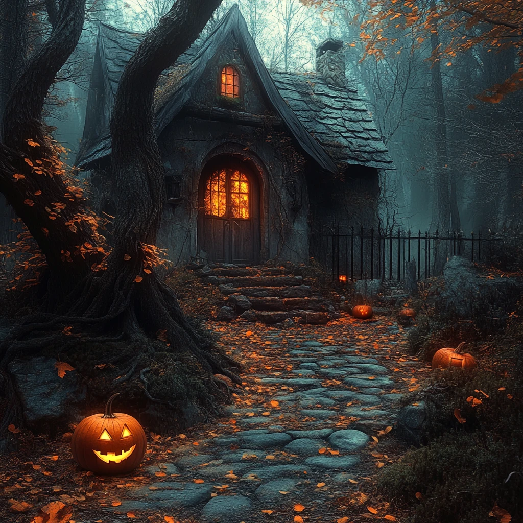 万圣节南瓜屋图片素材