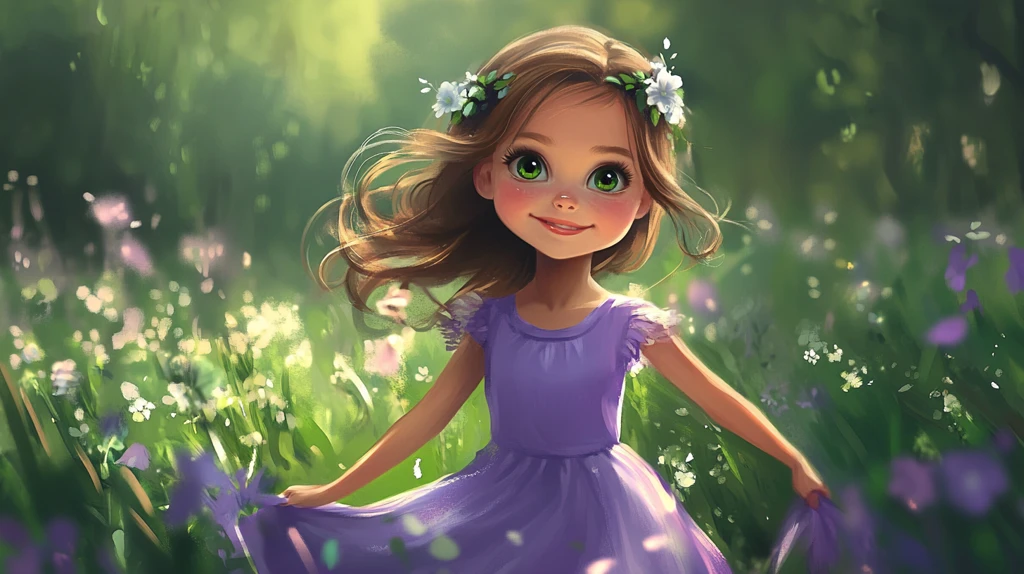 唯美小女孩插画