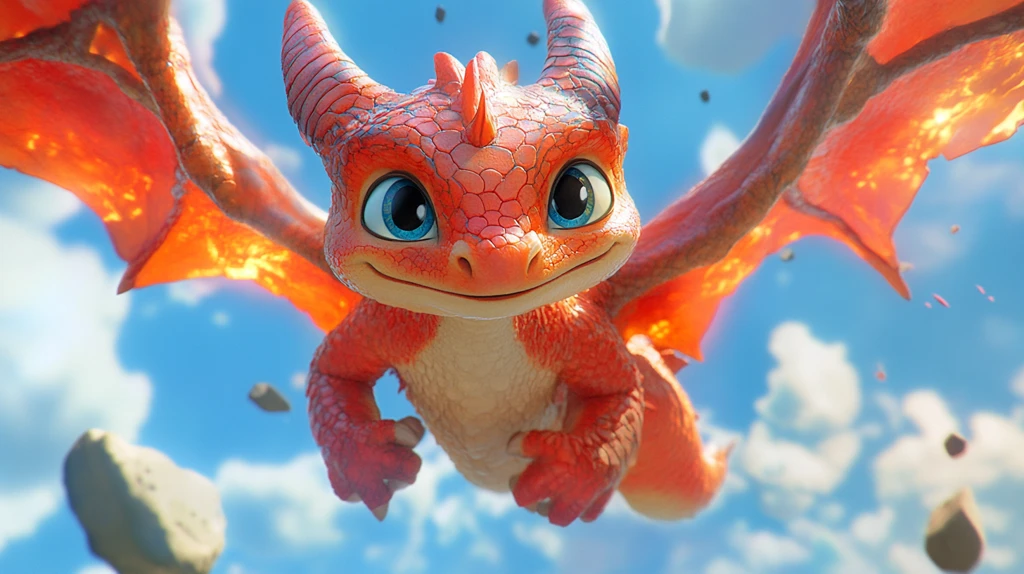 红龙飞翔蓝天间