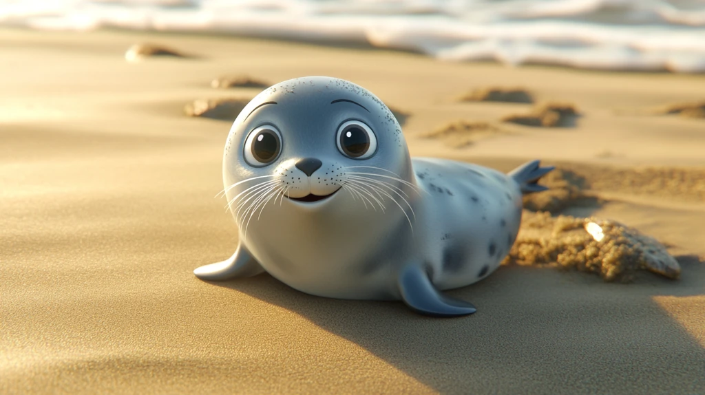 小海豹沙滩滑行