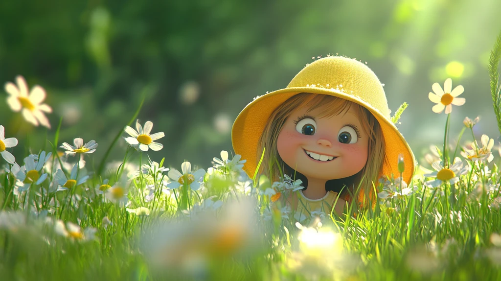 怡然自得的小女孩壁纸