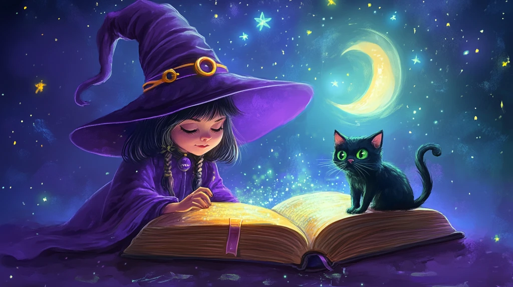 猫女巫插画